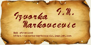Izvorka Markovčević vizit kartica